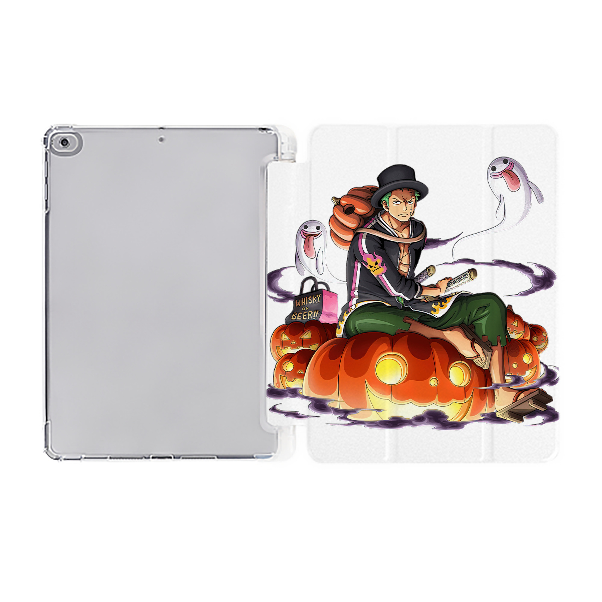 （画像用） ワンピース ロロノア・ゾロ ONE PIECE Roronoa Zoro IPad ケース ペン収納付き 三つ折りスタンド PUレザー×シリコン 対応機種9.5/10.5/10.9インチ